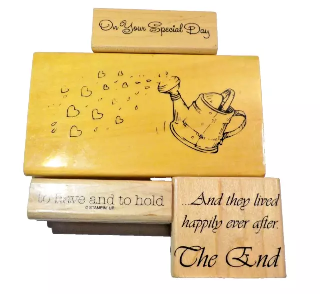 Stampin Up Wooden Rubber Stamp Lot for Wedding Scrapbooking