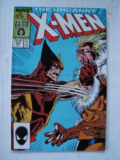 X-Men Uncanny #222 Marvel Sabretooth Battles Wolverine October 1987