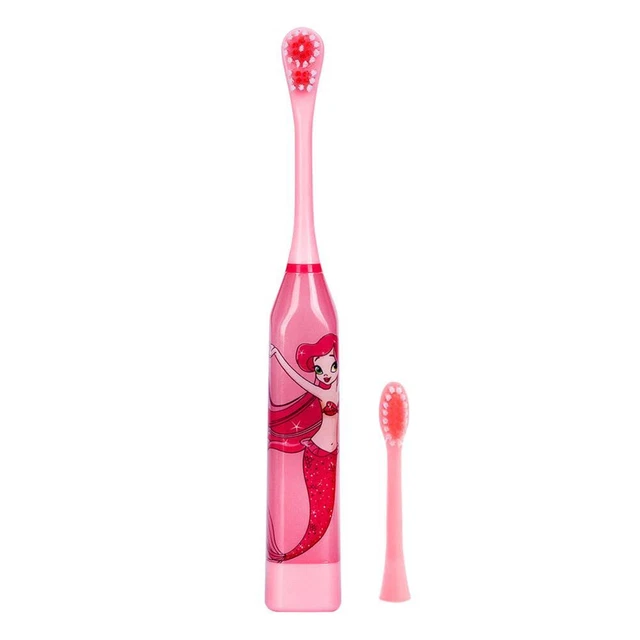 Cepillo de dientes eléctrico impermeable para niños y niñas niños (rosa)