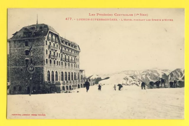 cpa FRANCE Winter Sports Winter Snow Ski LUCHON SUPERBATHING HOTEL RF panel