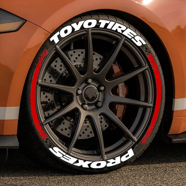 Tire Lettering Sticker TOYO TIRES PROXES 1.38'' 15''-24'' Permanent 4 Sets Tire Lettering Sticker TOYO TIRES PROXES 1.38'' 15''-24'' Permanent 4 Sets