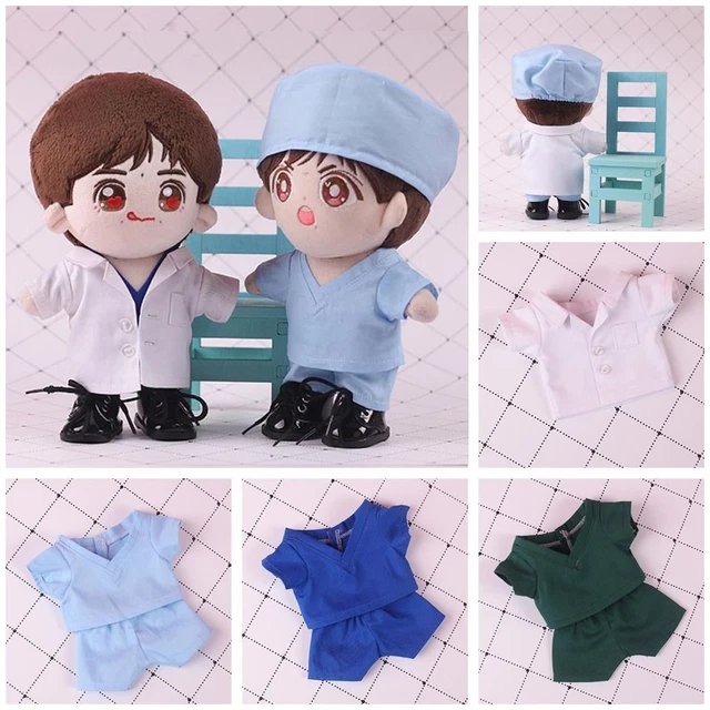 da cappotto bianco Vestiti di peluche Pantaloncini Top Vestiti per bambole 20cm