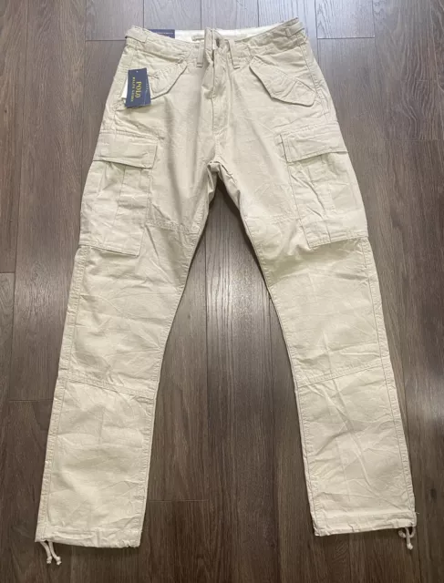 Polo Ralph Lauren Utility Surplus Chino Cargo Pants Slim Fit Khaki NWT 40 x 32