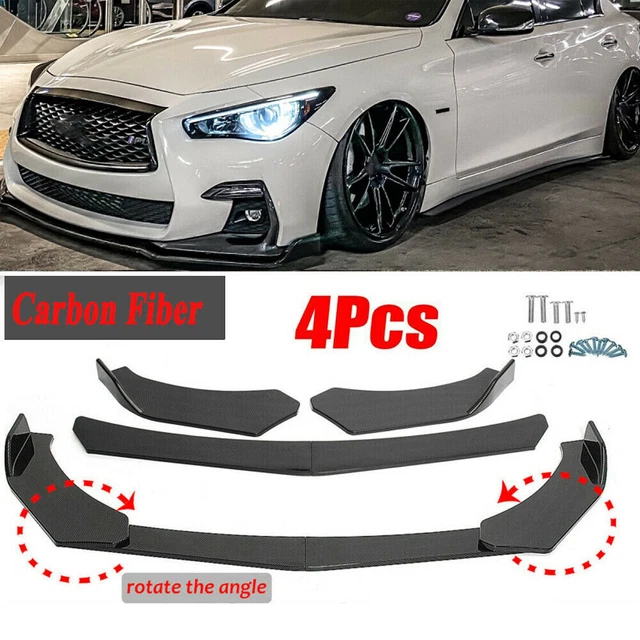 CARBON FIBER FRONT Bumper Lip Chin Spoiler Splitters For Infiniti Q50