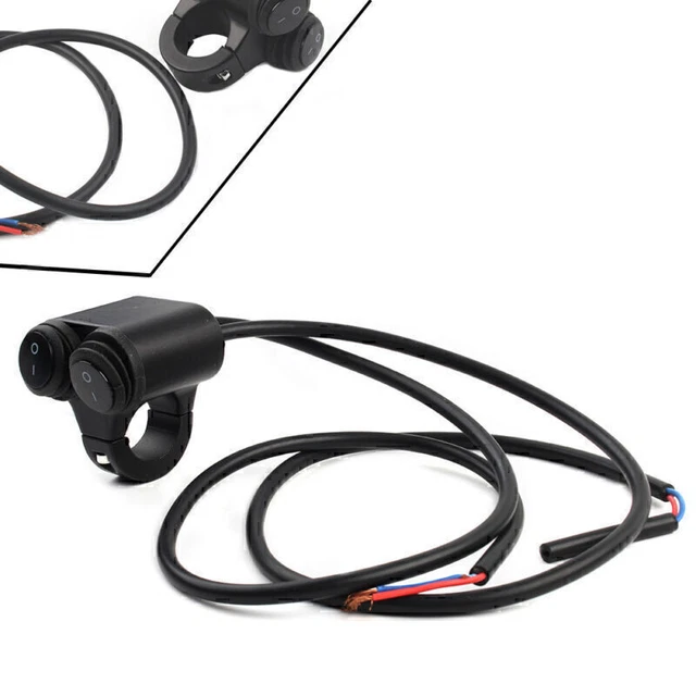 7/8'' 22mm 12V Motorcycle Handlebar Headlight Fog Spot Light Dual On Off Switch