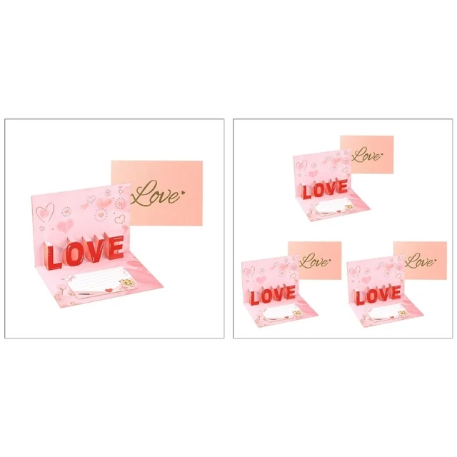 Popup Greeting Card Paper Crafts with Envelope for Wedding Invitation Greeting