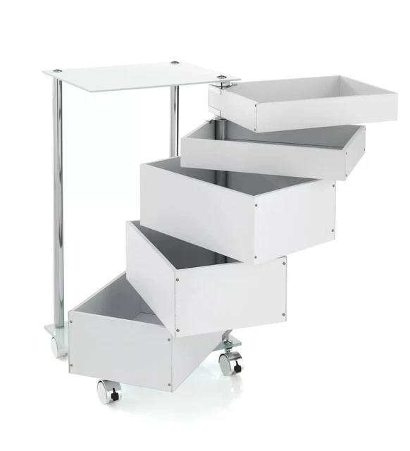 Rollcontainer 5 Fächern Glas Bürocontainer Rollschrank Büro zipcode design