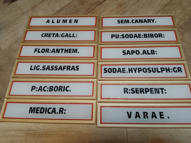 Reproduction Chemist Drawer Labels In Acrylic