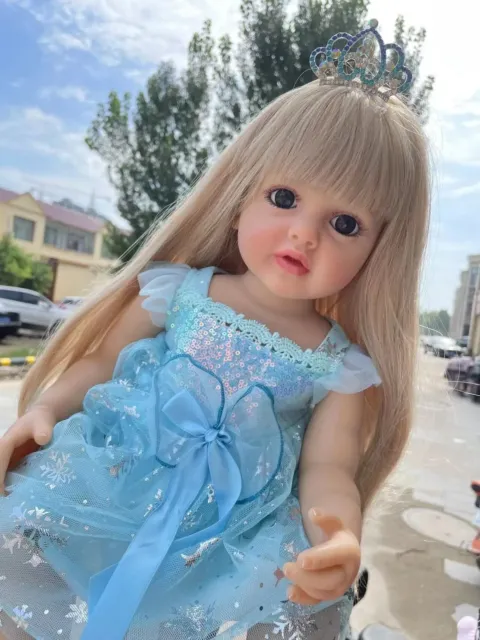 55CM Reborn Baby Doll Full Body Silicone Waterproof Toddler Girl Doll Princess