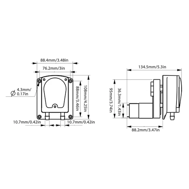Pompe Péristaltique à Double Tête 1500ml Par Min Moteur à Engrenages CC