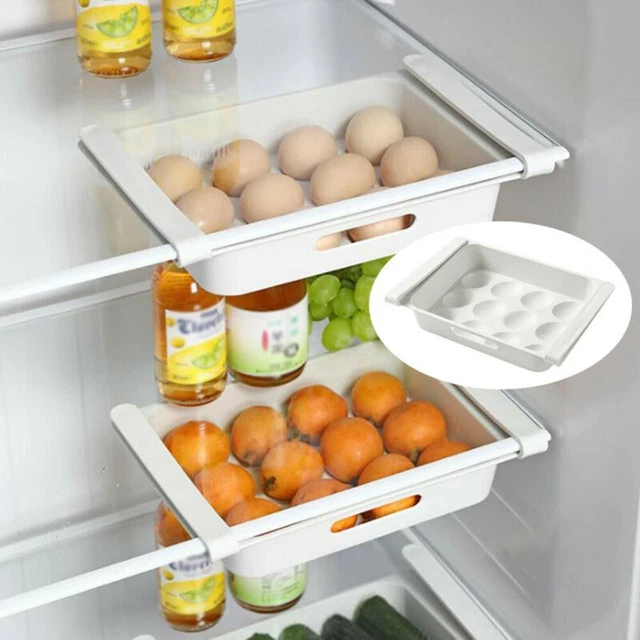 Refrigerador de cocina soporte de almacenamiento de huevos para alimentos organizador ahorro de espacio