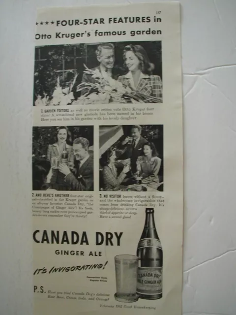 1942 Canada Dry Pale Ginger Ale It's Invigorating! VINTAGE PRINT AD LO55