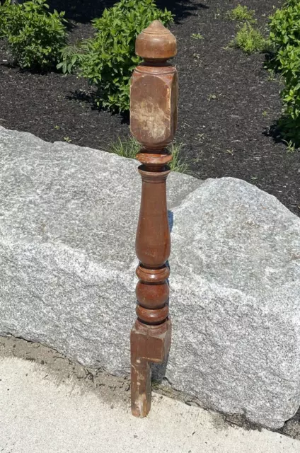 C.1900 Maple Newel Post, 41 3/4"H ~ 3 1/2" x 3 1/2" ~ Staircase Architectural