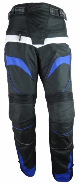 Bangla Herren Motorradhose Motorrad Protektoren Textil schwarz weiß blau S-8 XL