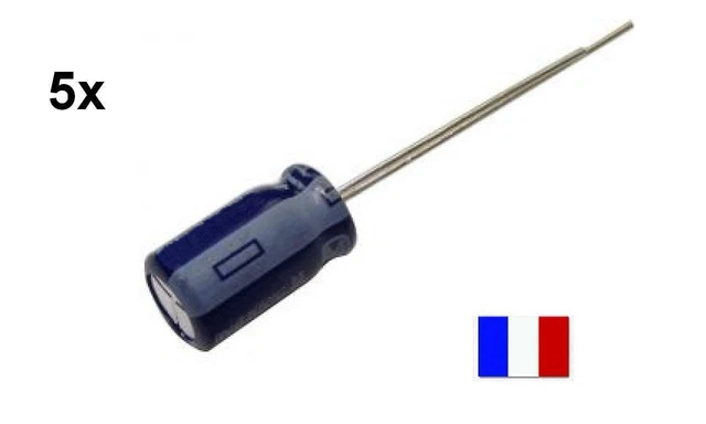 Lot De 5 Condensateurs Tantale KEMET – 0,22 UF (470 NF) 10V Axial | Neufs Sous Emballage | Fabriqués Aux USA