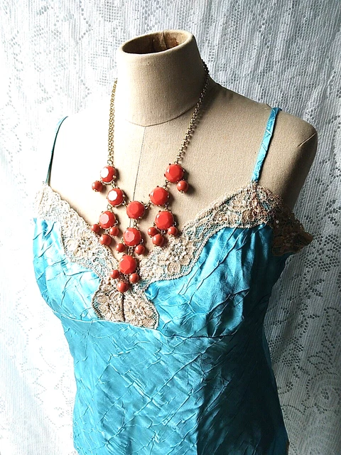 Coral Tone Bubble Necklace Statement Costume Jewelry Accessories