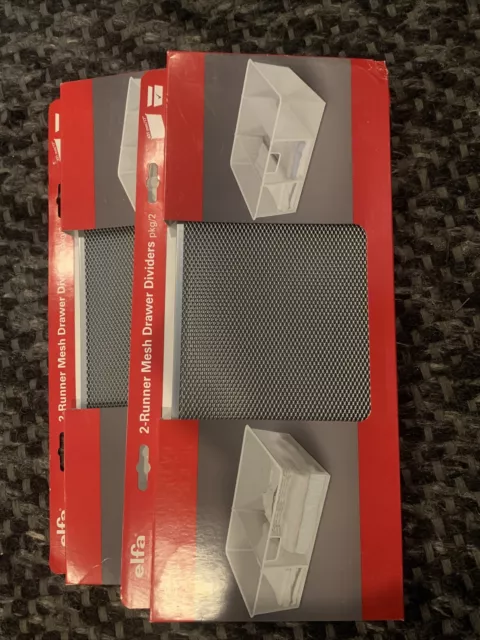 Elfa 2 Runner Mesh Drawer Dividers 2pack -platinium Lot Of 2