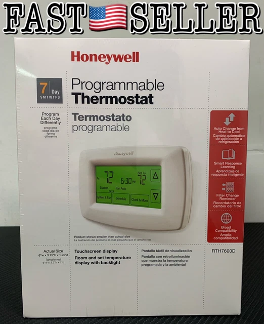 HONEYWELL RTH7600D HOME Termostato touchscreen programmabile 7 giorni