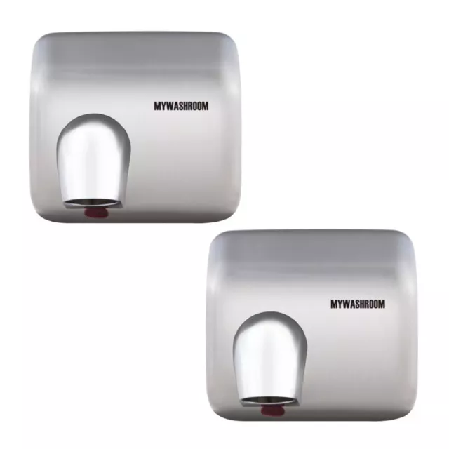 Mywashroom Automatic Hand Dryer SET 2 - 2300W commercial 304 Stainless Steel-...