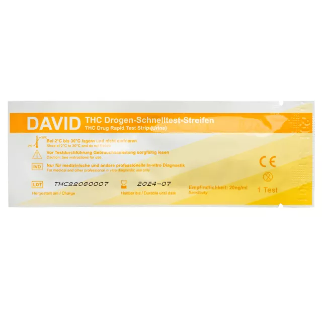 5 x David THC Drogentest Streifen 20ng/ml  Cannabis Marihuana drug test