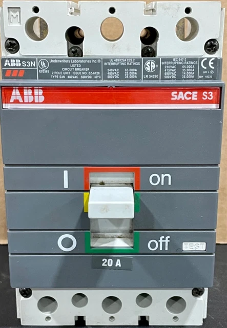 Interruttore Automatico ABB SACE S3 S3N 50A 2P 480V – Usato Ma Funzionante