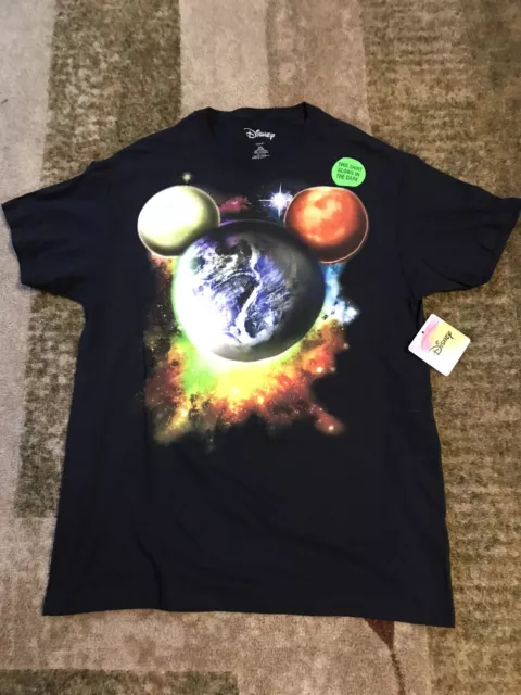 Vintage Jerry Leigh Disney Glow in the Dark Mickey Mouse Shirt Mens Medium 38-40