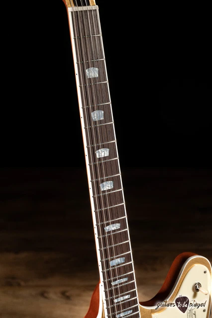 Kauer Banshee Acajou Guitare Avec / Lollar Agrafe & Wolfetone P-90s – Doré Haut 4