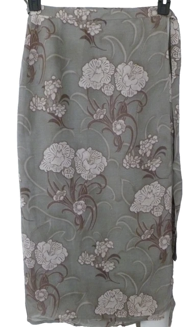 Jupe Max Mara Portefeuille Longue T42 - Lin Et Viscose Kaki, Doublée, Excellent état