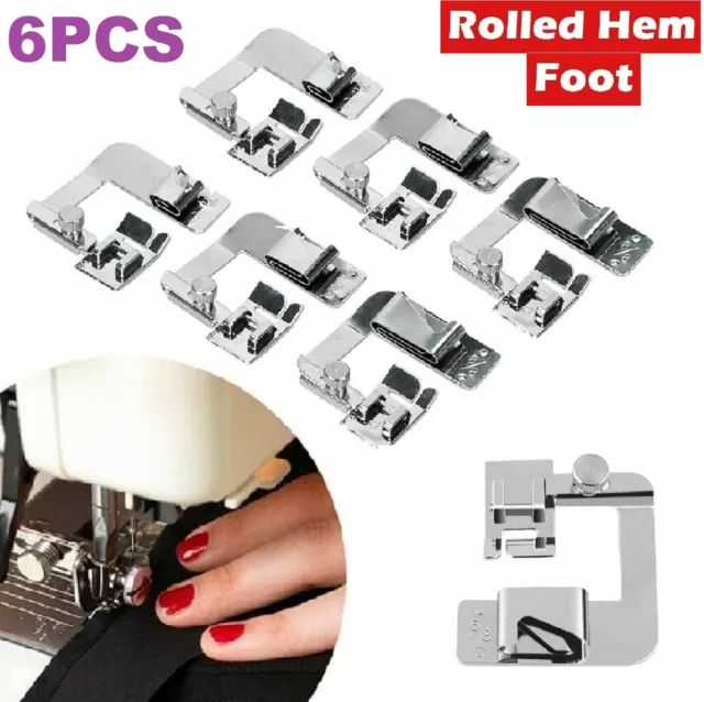 Wide Rolled Hem Foot Domestic Sewing Machine Presser Foot Set For Brother Janome