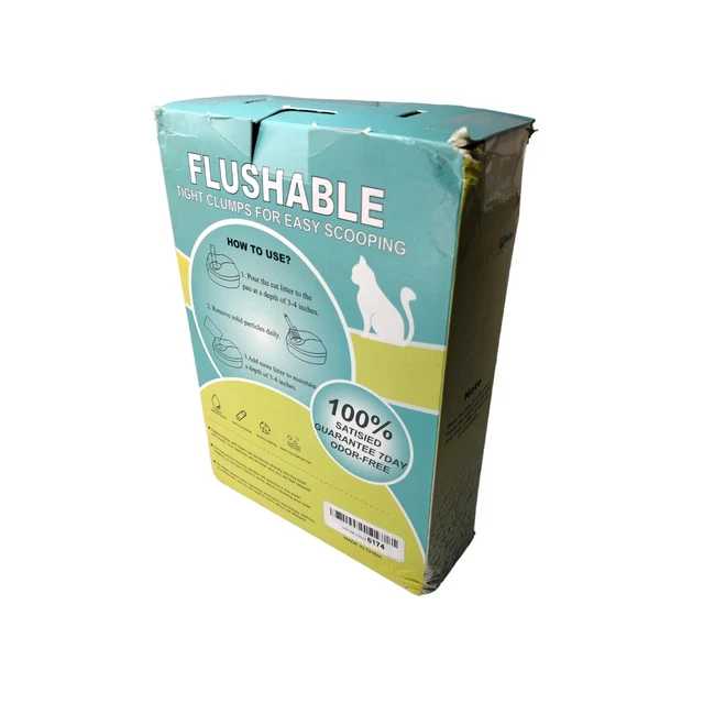 KittyWoo Tofu Gato Basura 100% Enjuable Planta Natural Ingredientes Fácil Limpieza