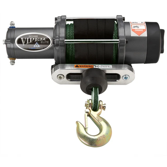 VIPER Elite 5000lb UTV Winch Kit w/ 60 feet GREEN AmSteel-BLUE Synthetic Rope