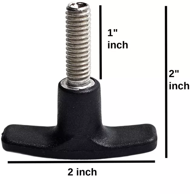 10-pack Wing  T- Knob, 5/16-18 Thread, Head-D 2" - Male-Heavy duty-Black