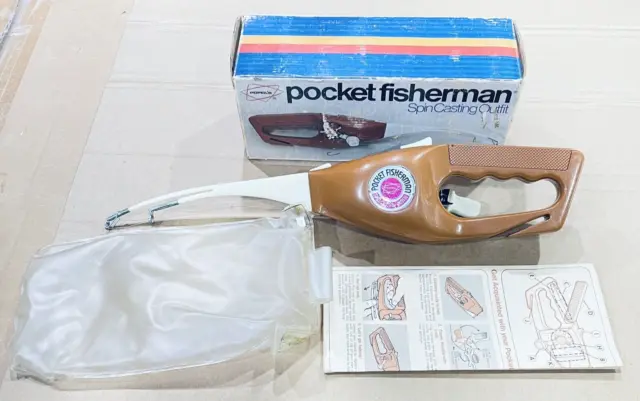 Ron Popeil VTG 1972 Pocket Fisherman Fishing Rod Reel in Original Box Near  Mint