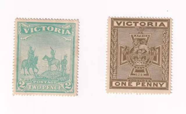 Timbre Victoria 1900 YT 117/118 ou Victoria Stamp SG 374 et SG 375