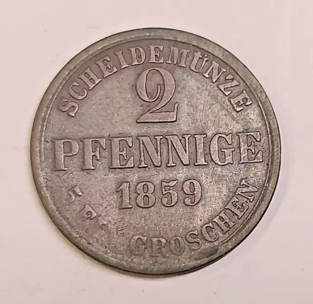 Braunschweig  Deutschland   2 Pfennig   1859