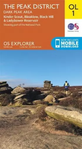 The Peak District Dark Peak Area OS Explorer Map (2019, Paperback)