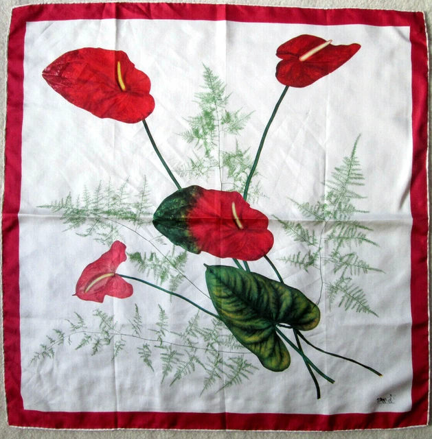Foulard En Soie MAXIMs Vintage - Dimensions 76x77 Cm - Marron, Occasion