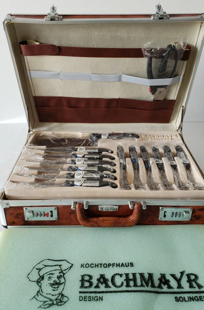 Mallette De Couteaux Professionnels Bachmayr - Solingen - 27 Pièces - Acier Inox