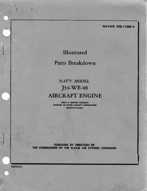 WESTINGHOUSE J34 JET engine parts manual & doc's 1940's 50s very rare J ...