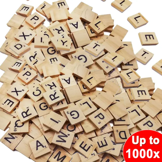 500pcs Wooden Letters Alphabet Scrabble Tiles Letters & Numbers For Christmas AU