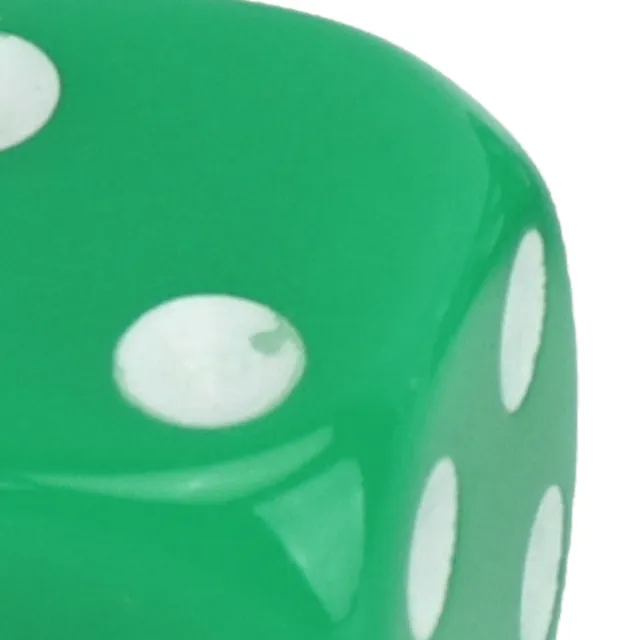 (Grün) 30-teiliges tragbares weißes Kunststoff-Würfel-Set für Brettspiele und Mathematik