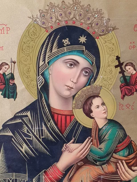 Virgin Mary Our Lady Of Perpetual Help Icon Vintage Print  Catholic
