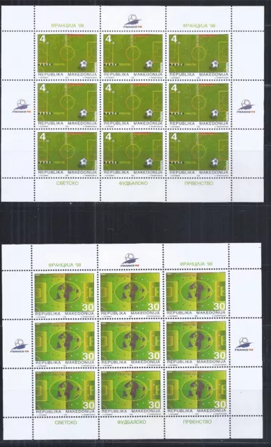 Macedonia 1998 Sheet Set FIFA World Cup Francia 1998 Calcio