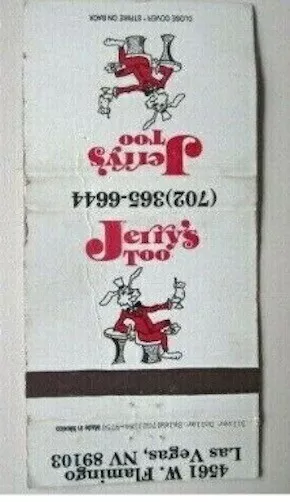 Matchbook Cover Las Vegas, NV Jerry's Too -E6H