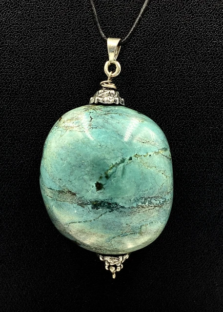 Originale Navajo Argento Sterling Turchese Ciondolo (101.7grams)