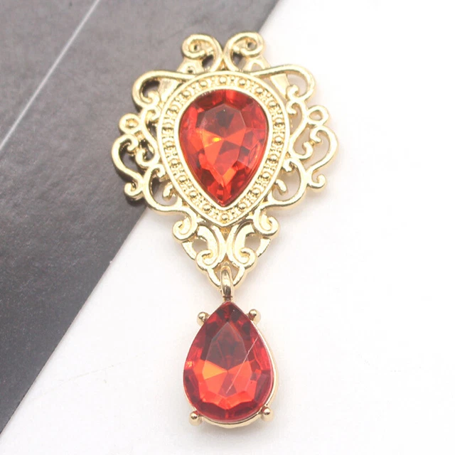 26*48mm Flat Brooch Water Drop Pendant Alloy Decorative Crystal accessory