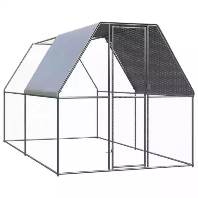 Steel Chicken Cage Run Poultry Coop With Roof Bird Aviary Outdoor Farm Enclosure