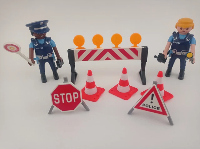 PLAYMOBIL personnage homme LOT CONTROLE POLICE ACCESSOIRES  A2