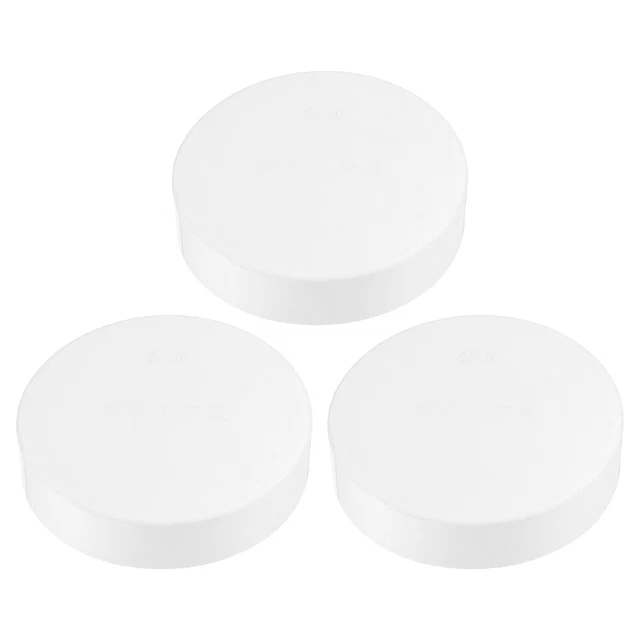 3.5" PVC Pipe End Cap Fitting, 3 Pack Furniture Grade Plug Coupling Socket