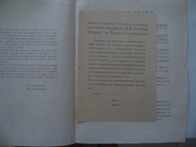 Lettera  "SOCIETA' M.S. FRA MARCHIGIANI ROMA Gennaio 1924"